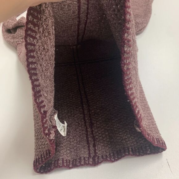 Prana Crochet Trim Sweater Womens S Raisin Stitch Tassle Cotton Tweed Scoop Neck - Picture 8 of 13